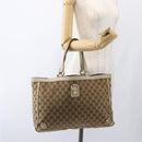 GUCCI GG Canvas Tote Bag Beige Gold 141472 Auth 170296-21