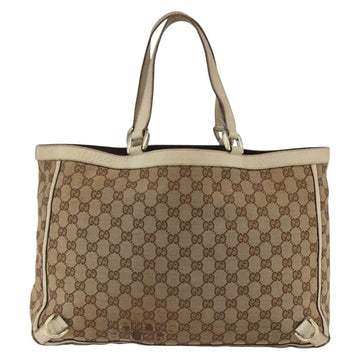 GUCCI GG Canvas Tote Bag Beige Gold 141472 Auth 170296 - 0