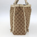 GUCCI GG Canvas Tote Bag Beige Gold 141472 Auth 170296-3