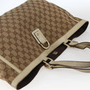 GUCCI GG Canvas Tote Bag Beige Gold 141472 Auth 170296-6