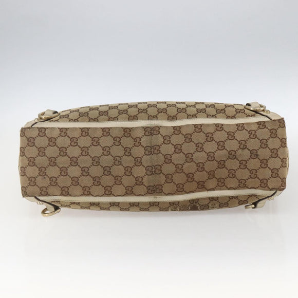 GUCCI GG Canvas Tote Bag Beige Gold 141472 Auth 170296