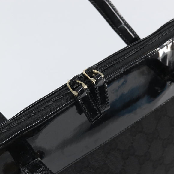 GUCCI GG Canvas Tote Bag Black Gold 002 1122 3444 Auth 170298