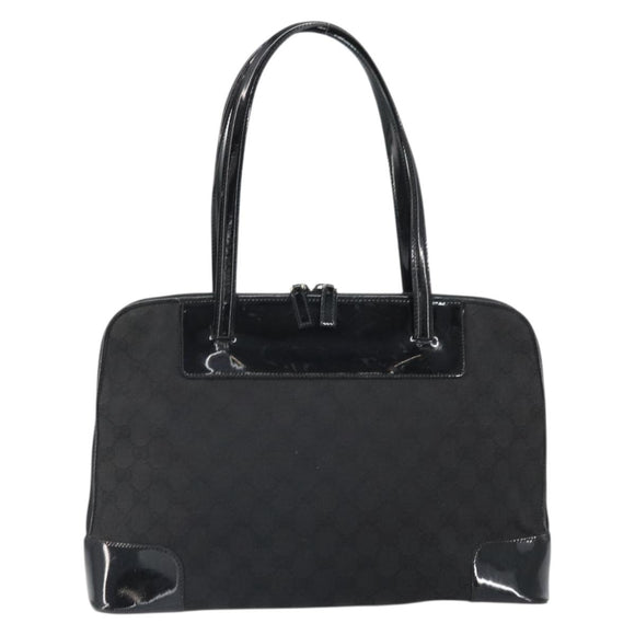 GUCCI GG Canvas Tote Bag Black Gold 002 1122 3444 Auth 170298