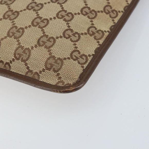 GUCCI GG Canvas Shoulder Bag Beige Silver 27639 Auth 170299