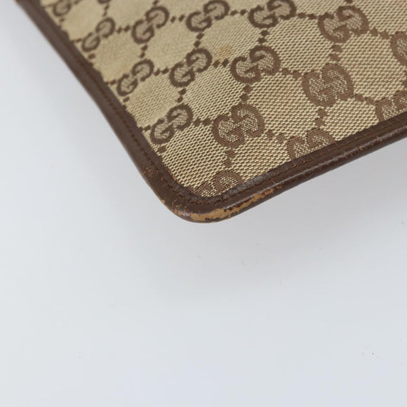 GUCCI GG Canvas Shoulder Bag Beige Silver 27639 Auth 170299