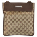 GUCCI GG Canvas Shoulder Bag Beige Silver 27639 Auth 170299-2