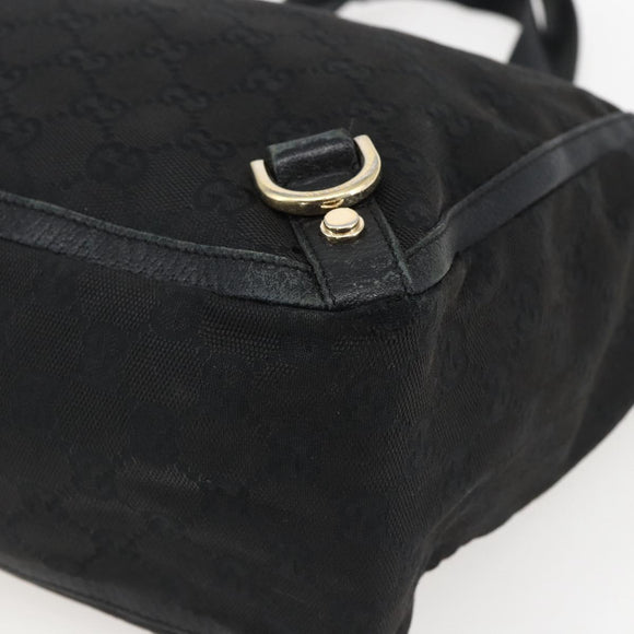 GUCCI GG Canvas Abbey Tote Tas Zwart Goud 130739 Auth 170301