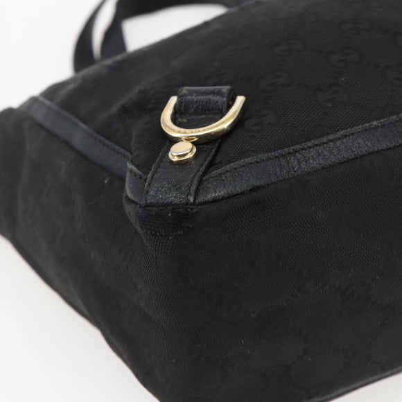 GUCCI GG Canvas Abbey Tote Bag Black Gold 130739 Auth 170301