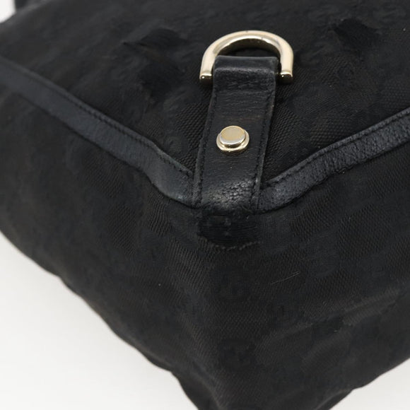 GUCCI GG Canvas Abbey Tote Bag Black Gold 130739 Auth 170301