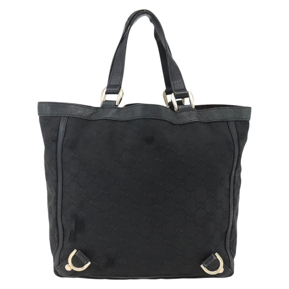 GUCCI GG Canvas Abbey Tote Tas Zwart Goud 130739 Auth 170301
