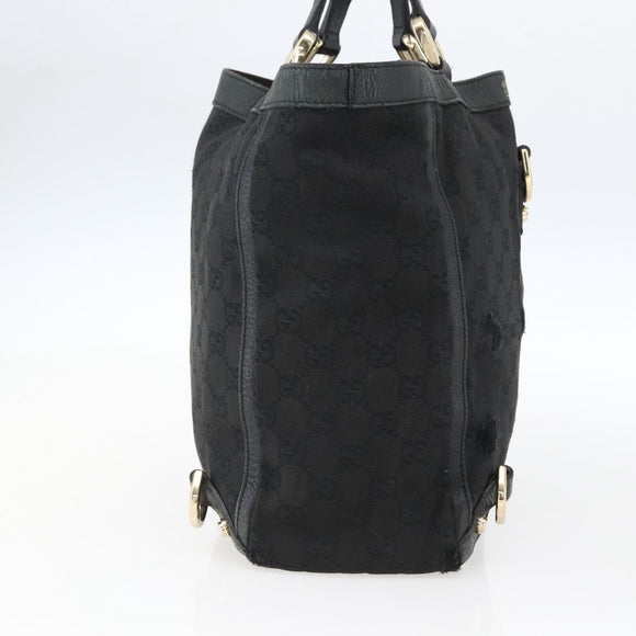 GUCCI GG Canvas Abbey Tote Tas Zwart Goud 130739 Auth 170301