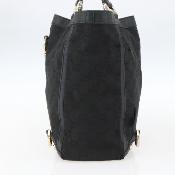 GUCCI GG Canvas Abbey Tote Bag Black Gold 130739 Auth 170301