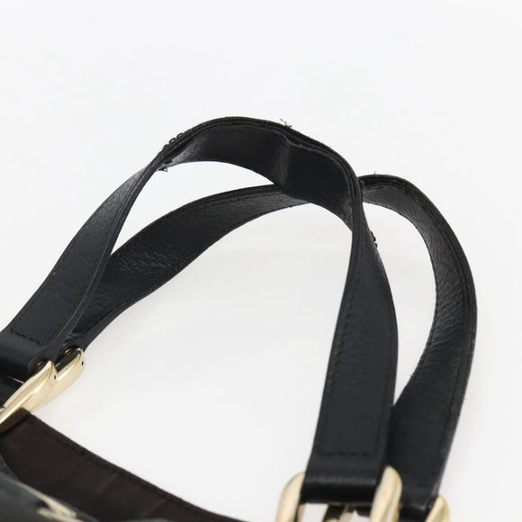 GUCCI GG Canvas Abbey Tote Tas Zwart Goud 130739 Auth 170301