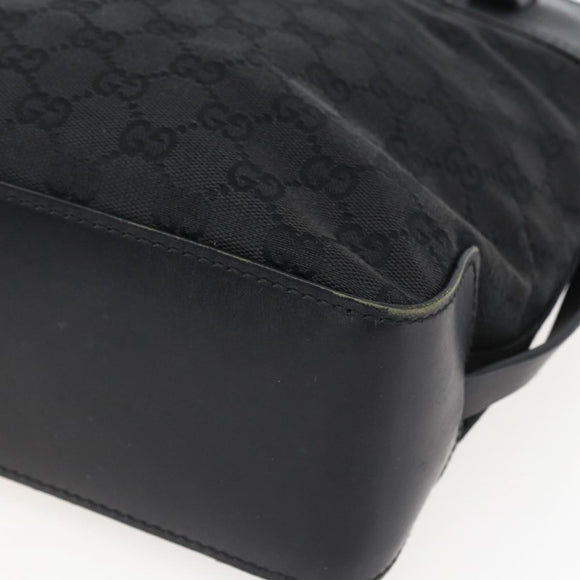 GUCCI GG Canvas Handtasche Schwarz Silber 107757 Auth 170302