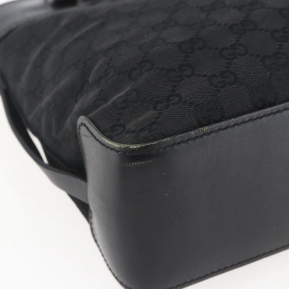 GUCCI GG Canvas Handtasche Schwarz Silber 107757 Auth 170302