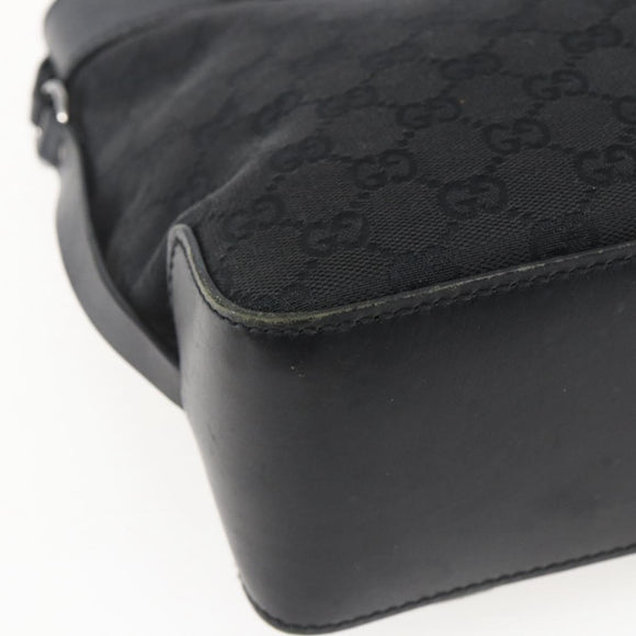 GUCCI GG Canvas Handtasche Schwarz Silber 107757 Auth 170302