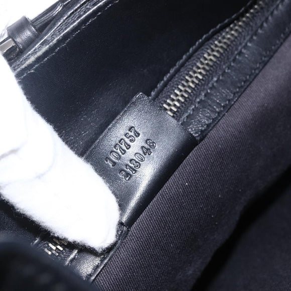 GUCCI GG Canvas Handtasche Schwarz Silber 107757 Auth 170302