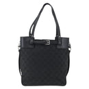 GUCCI GG Canvas Handtasche Schwarz Silber 107757 Auth 170302-13