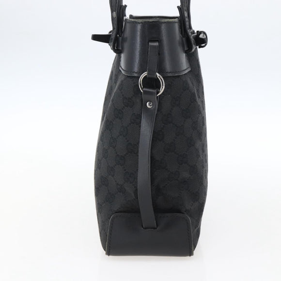 GUCCI GG Canvas Handtasche Schwarz Silber 107757 Auth 170302