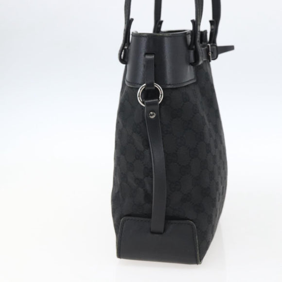 GUCCI GG Canvas Handtasche Schwarz Silber 107757 Auth 170302