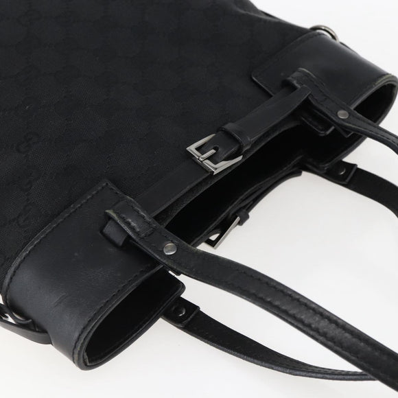 GUCCI GG Canvas Handtasche Schwarz Silber 107757 Auth 170302