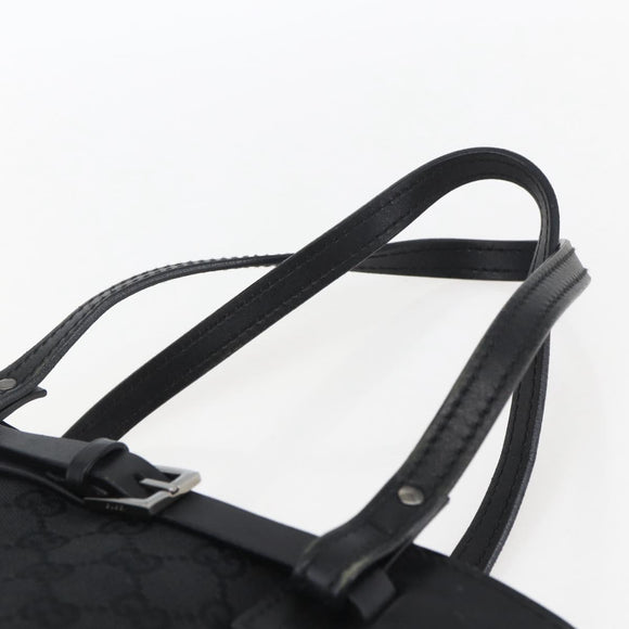 GUCCI GG Canvas Handtasche Schwarz Silber 107757 Auth 170302