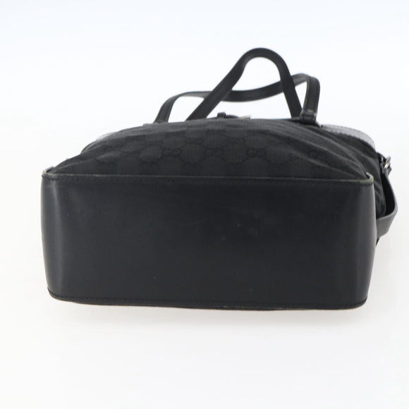 GUCCI GG Canvas Handtasche Schwarz Silber 107757 Auth 170302