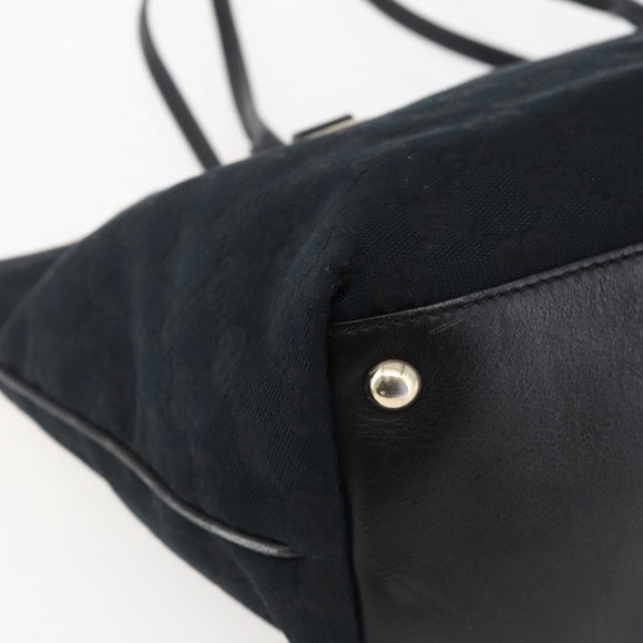 GUCCI GG Canvas Tote Bag Black Gold 169946 Auth 170305