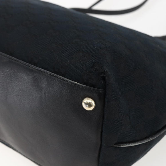 GUCCI GG Canvas Tote Bag Black Gold 169946 Auth 170305