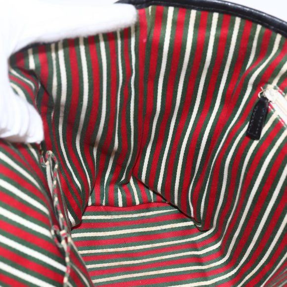 GUCCI GG Canvas Tote Bag Black Gold 169946 Auth 170305