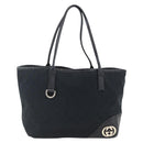 GUCCI GG Canvas Tote Bag Black Gold 169946 Auth 170305-2