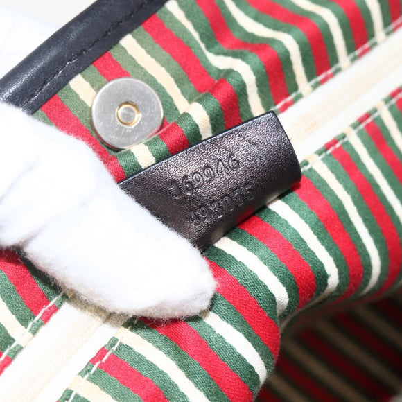 GUCCI GG Canvas Tote Bag Black Gold 169946 Auth 170305