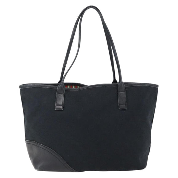 GUCCI GG Canvas Tote Bag Black Gold 169946 Auth 170305