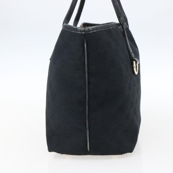 GUCCI GG Canvas Tote Bag Black Gold 169946 Auth 170305