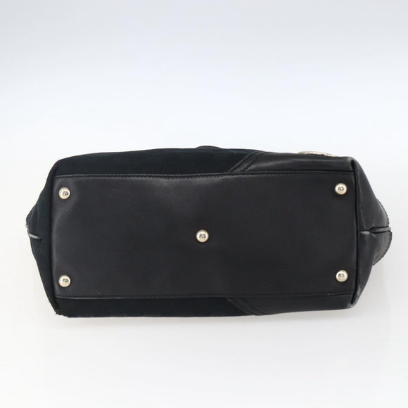 GUCCI GG Canvas Tote Bag Black Gold 169946 Auth 170305