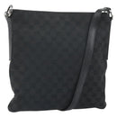 GUCCI GG Canvas Shoulder Bag Black Silver 113013 Auth 170306-1