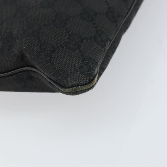 GUCCI GG Canvas Shoulder Bag Black Silver 113013 Auth 170306