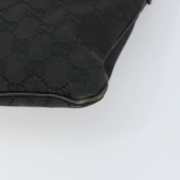 GUCCI GG Canvas Shoulder Bag Black Silver 113013 Auth 170306