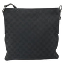 GUCCI GG Canvas Shoulder Bag Black Silver 113013 Auth 170306-3