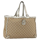 GUCCI GG Canvas Tote Bag Beige Gold 141472 Auth 170307-1
