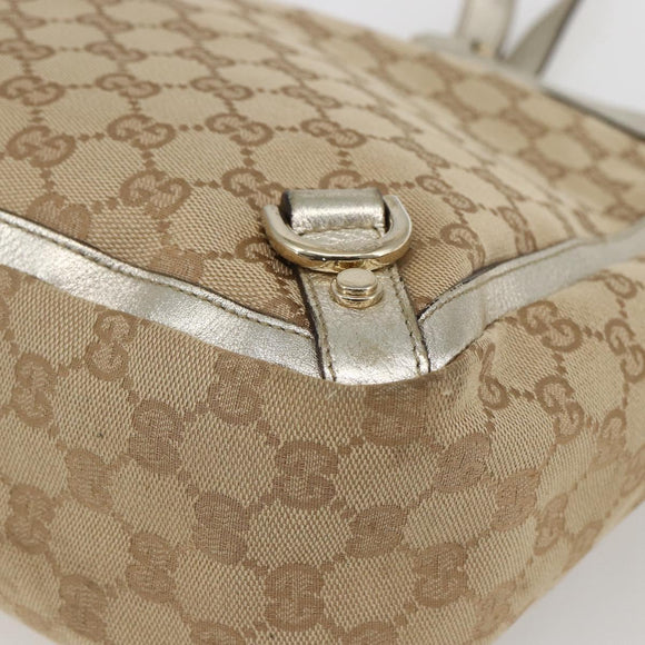 GUCCI GG Canvas Tote Bag Beige Gold 141472 Auth 170307