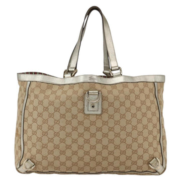 GUCCI GG Canvas Tote Bag Beige Gold 141472 Auth 170307 - 0