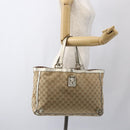 GUCCI GG Canvas Tote Bag Beige Gold 141472 Auth 170307-21