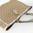 GUCCI GG Canvas Tote Bag Beige Gold 141472 Auth 170307-6