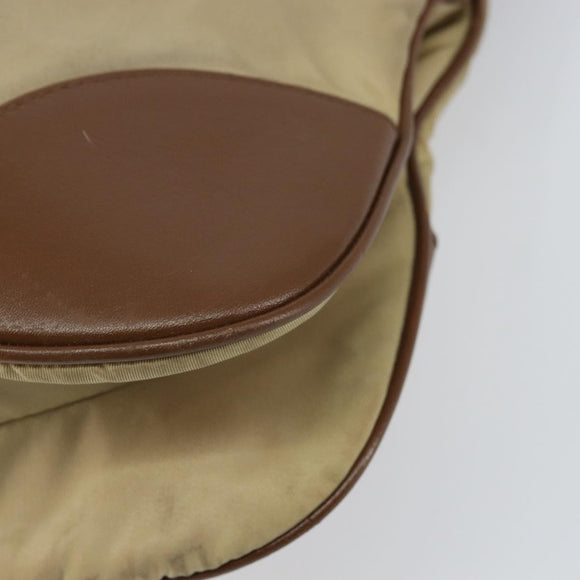 PRADA Shoulder Bag Nylon Beige Gold Auth 170308
