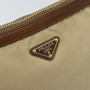 PRADA Shoulder Bag Nylon Beige Gold Auth 170308-17