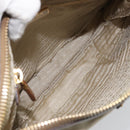 PRADA Shoulder Bag Nylon Beige Gold Auth 170308-11