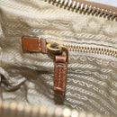 PRADA Shoulder Bag Nylon Beige Gold Auth 170308-21