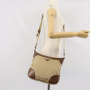PRADA Shoulder Bag Nylon Beige Gold Auth 170308-23