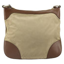 PRADA Shoulder Bag Nylon Beige Gold Auth 170308-2
